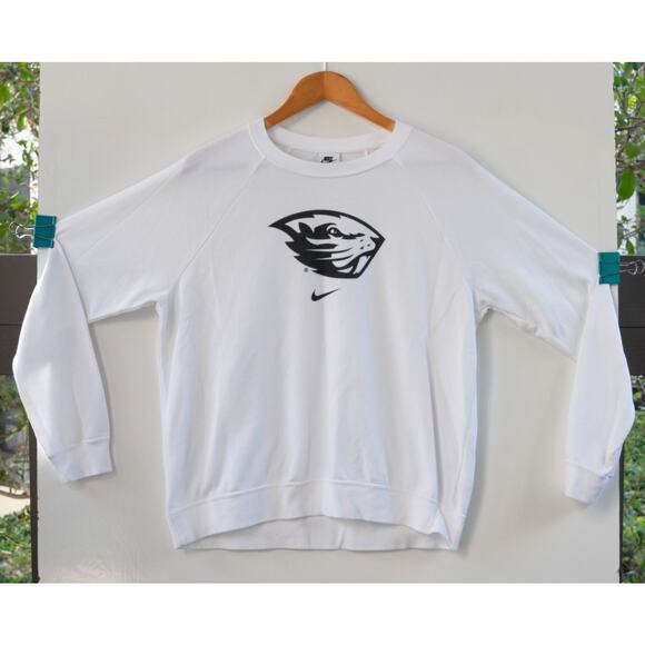 Nike Oregon State University White Benny Crewneck Sweater Womens Size Large - Picture 1 of 5